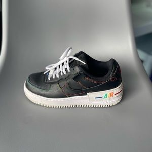 The Nike Air Force 1 Shadow with rainbow stitching